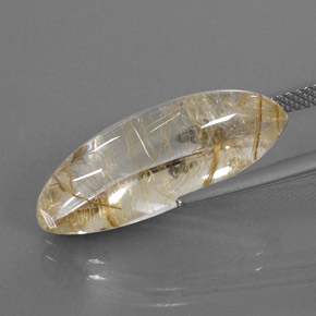 Cuarzo rutilado amarillo natural de 10,87 ct, marquesa, transparente