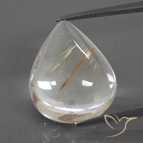 15.33ct Natural Amarillo claro Cuarzo rutilo, En forma de pera, Transparente