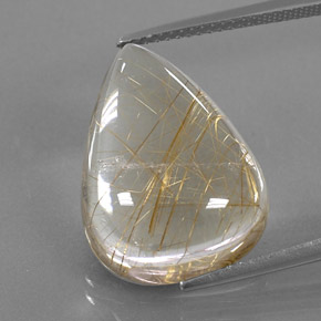 Cuarzo rutilado amarillo natural de 15,54 ct, en forma de pera, transparente