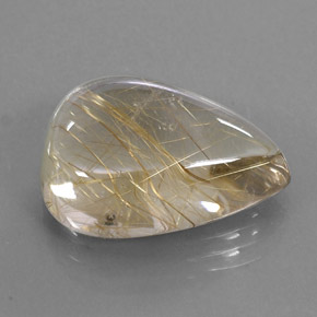 Cuarzo rutilado amarillo natural de 15,54 ct, en forma de pera, transparente