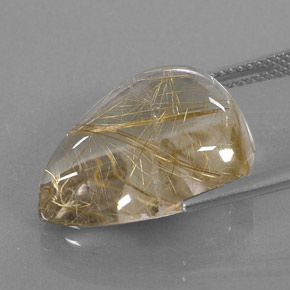 Cuarzo rutilado amarillo natural de 15,54 ct, en forma de pera, transparente