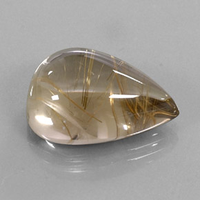 Cuarzo rutilado amarillo natural de 18,76 ct, en forma de pera, transparente