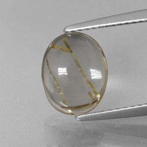 Cuarzo rutilado amarillo natural de 2,66 ct, corte óvalo, transparente