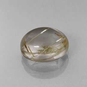 Cuarzo rutilado amarillo natural de 2,66 ct, corte óvalo, transparente