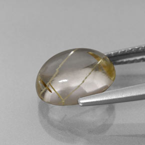 Cuarzo rutilado amarillo natural de 2,66 ct, corte óvalo, transparente