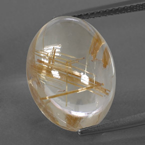 Cuarzo rutilado amarillo natural de 11,37 ct, corte óvalo, transparente