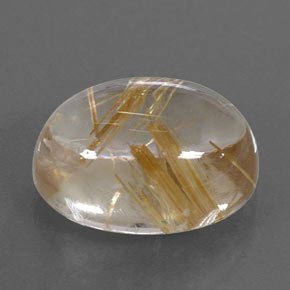 Cuarzo rutilado amarillo natural de 11,37 ct, corte óvalo, transparente