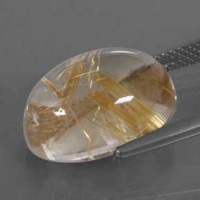 Cuarzo rutilado amarillo natural de 11,37 ct, corte óvalo, transparente