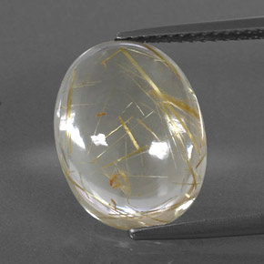 Cuarzo rutilado amarillo natural de 7,87 ct, corte óvalo, transparente