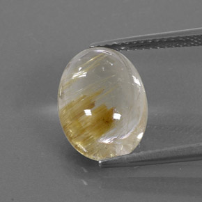 Cuarzo rutilado amarillo natural de 5,68 ct, corte óvalo, transparente