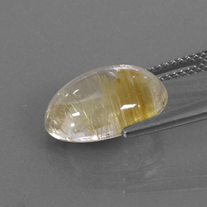 Cuarzo rutilado amarillo natural de 5,68 ct, corte óvalo, transparente