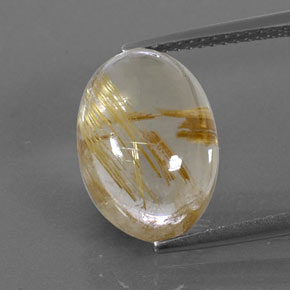 Cuarzo rutilado amarillo natural de 7,07 ct, corte óvalo, transparente