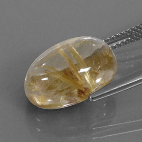 Cuarzo rutilado amarillo natural de 7,07 ct, corte óvalo, transparente