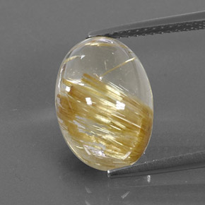 Cuarzo rutilado amarillo natural de 6,93 ct, corte óvalo, transparente