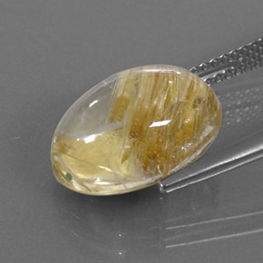Cuarzo rutilado amarillo natural de 6,93 ct, corte óvalo, transparente