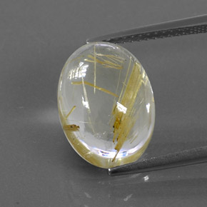 Cuarzo rutilado amarillo natural de 7,25 ct, corte óvalo, transparente