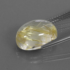Cuarzo rutilado amarillo natural de 7,25 ct, corte óvalo, transparente