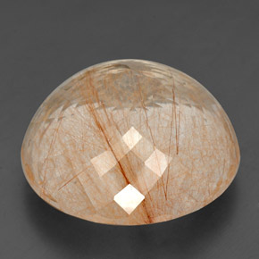 Cuarzo rutilado amarillo natural de 129,30 ct, corte redondo, transparente