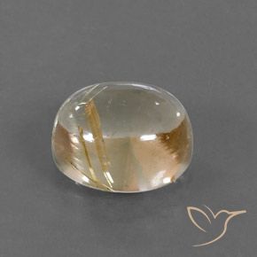 Cuarzo rutilo Marrón-dorado muy claro natural de 5.03 ct, Ovalada, Transparente