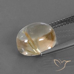 Cuarzo rutilo Marrón-dorado muy claro natural de 5.03 ct, Ovalada, Transparente