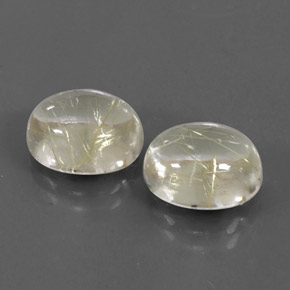 Gemas de cuarzo rutilado amarillo natural de  ct, corte óvalo, transparente