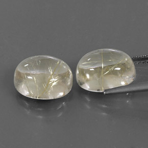 Gemas de cuarzo rutilado amarillo natural de  ct, corte óvalo, transparente
