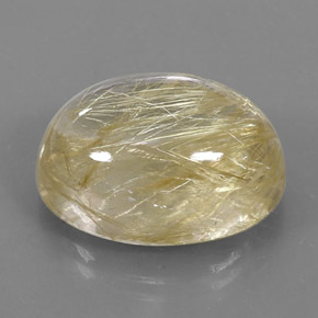 Cuarzo rutilado amarillo natural de 22,76 ct, corte óvalo, transparente