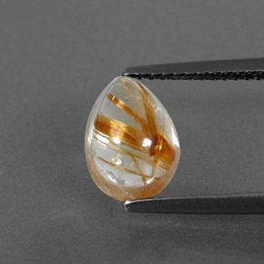 Cuarzo rutilado amarillo natural de 2,11 ct, transparente, transparente / translúcido