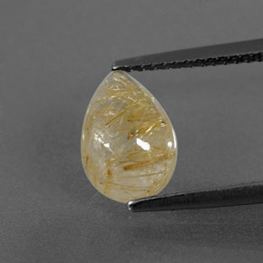 Cuarzo rutilado amarillo natural de 2,35 ct, transparente, transparente / translúcido
