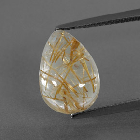 Cuarzo rutilado amarillo natural de 4,25 ct, transparente, transparente / translúcido