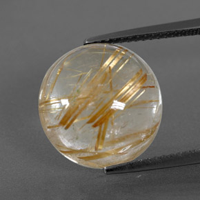Cuarzo rutilado amarillo natural de 9,16 ct, transparente, transparente / translúcido