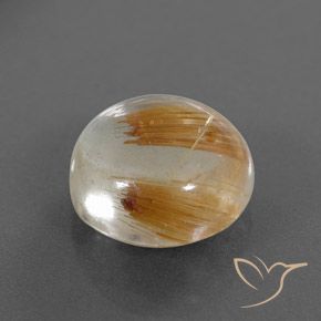 Cuarzo rutilo Claro y bronce dorado natural de 8.46 ct, Redondo, Transparente / Translúcido