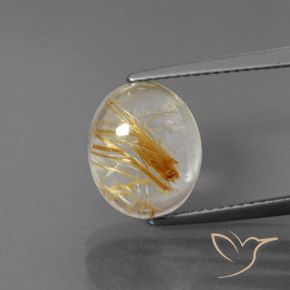 5.32ct Natural Claro y bronce dorado Cuarzo rutilo, Ovalada, Transparente / Translúcido