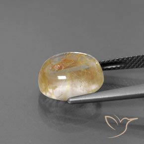 Cuarzo rutilo Claro y bronce dorado natural de 5.32 ct, Ovalada, Transparente / Translúcido