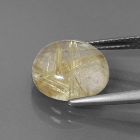 Cuarzo rutilado amarillo natural de 6,25 ct, transparente, transparente / translúcido