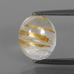 Cuarzo rutilado amarillo natural de 5,05 ct, transparente, transparente / translúcido