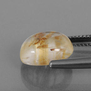 Cuarzo rutilado amarillo natural de 5,05 ct, transparente, transparente / translúcido