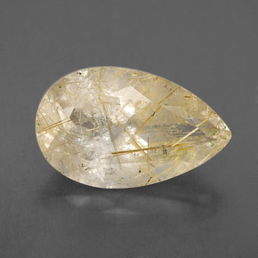 Cuarzo rutilado amarillo natural de 8,34 ct, transparente, transparente / translúcido