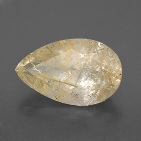Cuarzo rutilado amarillo natural de 8,34 ct, transparente, transparente / translúcido