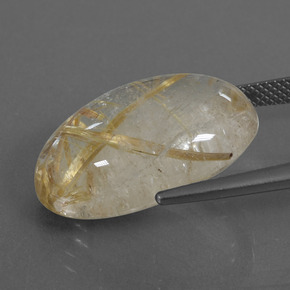 Cuarzo rutilado dorado natural de 18,47 ct, corte óvalo, transparente