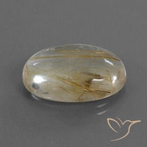 Cuarzo rutilo Marrón-dorado muy claro natural de 14.16 ct, Ovalada, Transparente