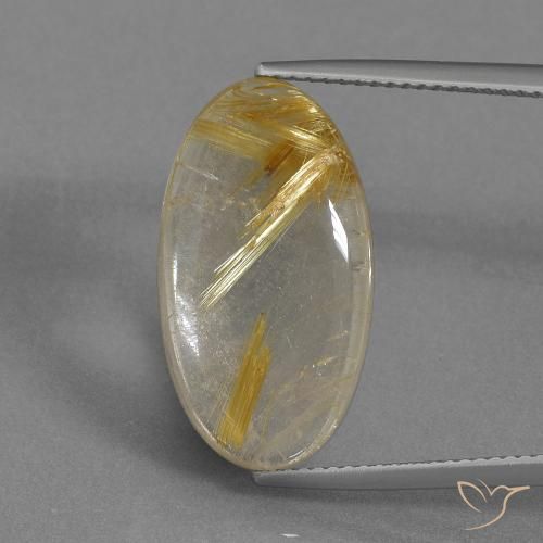 11.13ct Natural Marrón-dorado muy claro Cuarzo rutilo, Ovalada, Transparente