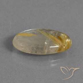 Cuarzo rutilo Marrón-dorado muy claro natural de 11.13 ct, Ovalada, Transparente