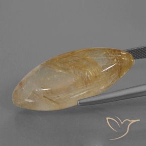 Cuarzo rutilo Marrón naranja natural de 25.82 ct, Marquesa, Transparente
