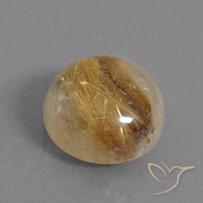 Cuarzo rutilo Marrón-dorado muy claro natural de 10.53 ct, Redondo, Translúcido