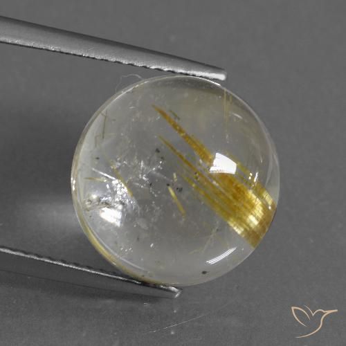 10.11ct Natural Amarillo toscana Cuarzo rutilo, Redondo, Transparente