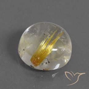Cuarzo rutilo Amarillo toscana natural de 10.11 ct, Redondo, Transparente