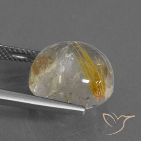 Cuarzo rutilo Amarillo toscana natural de 10.11 ct, Redondo, Transparente
