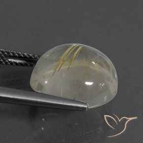 Cuarzo rutilo Amarillo pálido natural de 9.47 ct, Redondo, Transparente