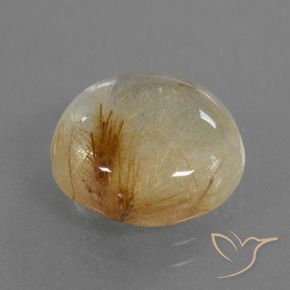 Cuarzo rutilo Marrón-dorado muy claro natural de 7.04 ct, Redondo, Transparente